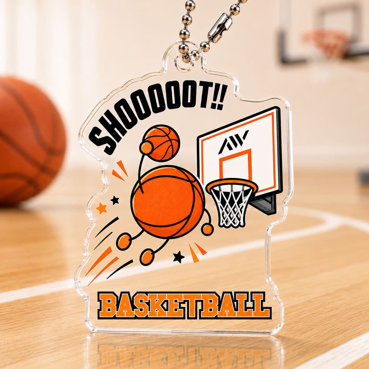 バスケットボール アクリルキーホルダー アクキー|SHOOT!! ボールイラスト
