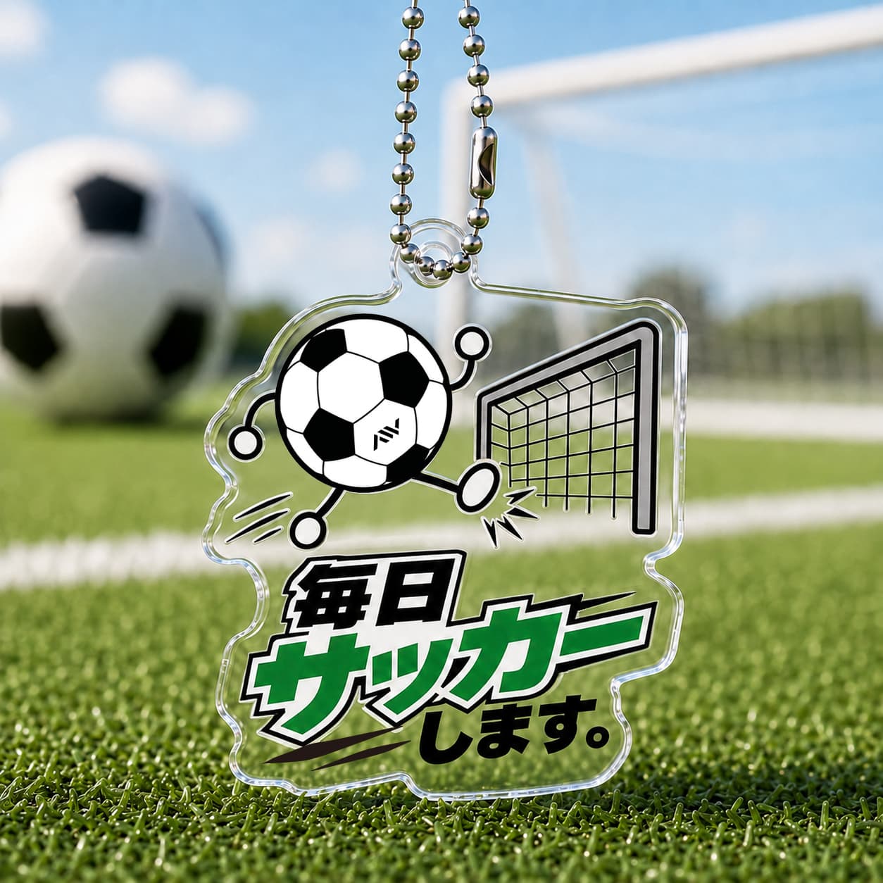 サッカーボール アクリルキーホルダー アクキー|毎日サッカーします。 ボールイラスト
