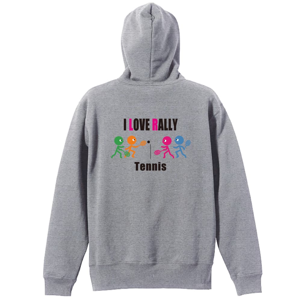 I LOVE RALLY | テニス | テニスパーカー ジップパーカー 裏パイル