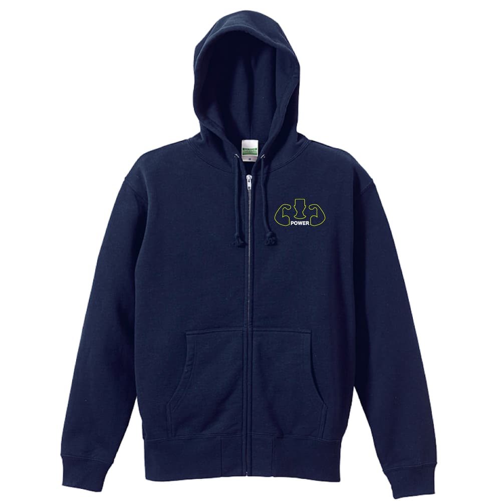 POWER 筋トレ 筋肉 ワークアウト | AW スポーツ | ジップパーカー 裏