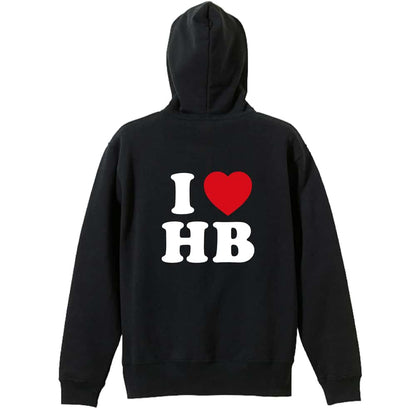 ハンドボール I LOVE HandBall 裏パイルジップパーカー