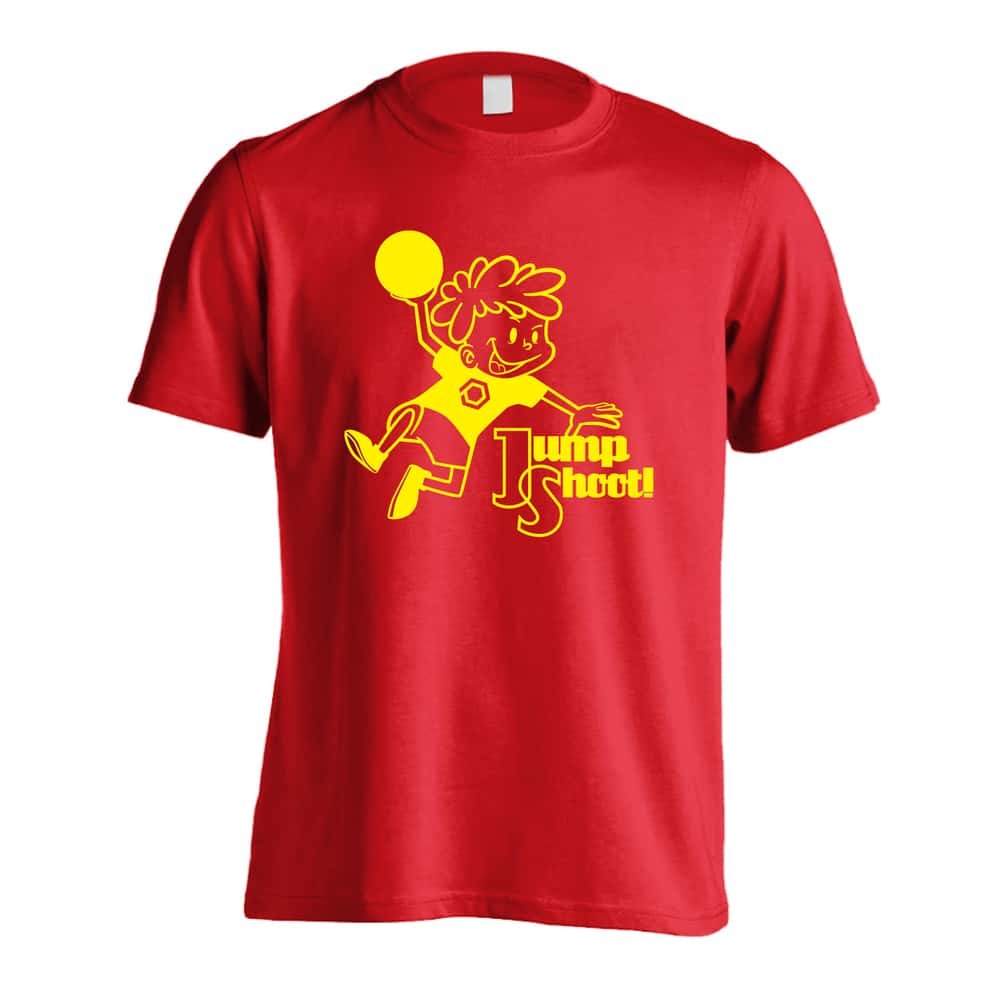ハンドボール カートゥーン風 ジャンプシュート！ 吸水速乾ドライTシャツ