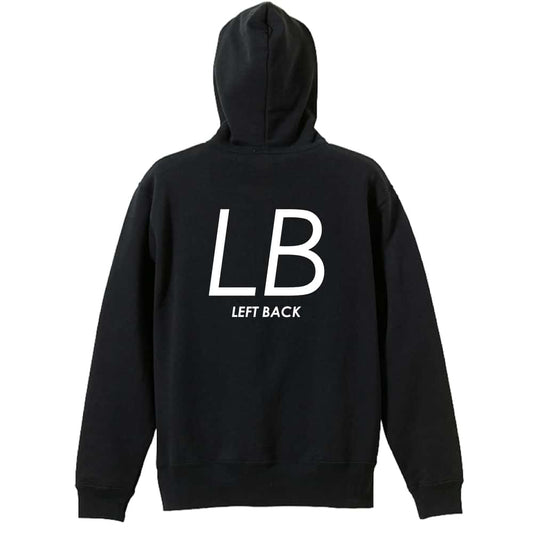 ハンドボール LB LEFT BACK シンプルポジションロゴ 裏パイルジップパーカー