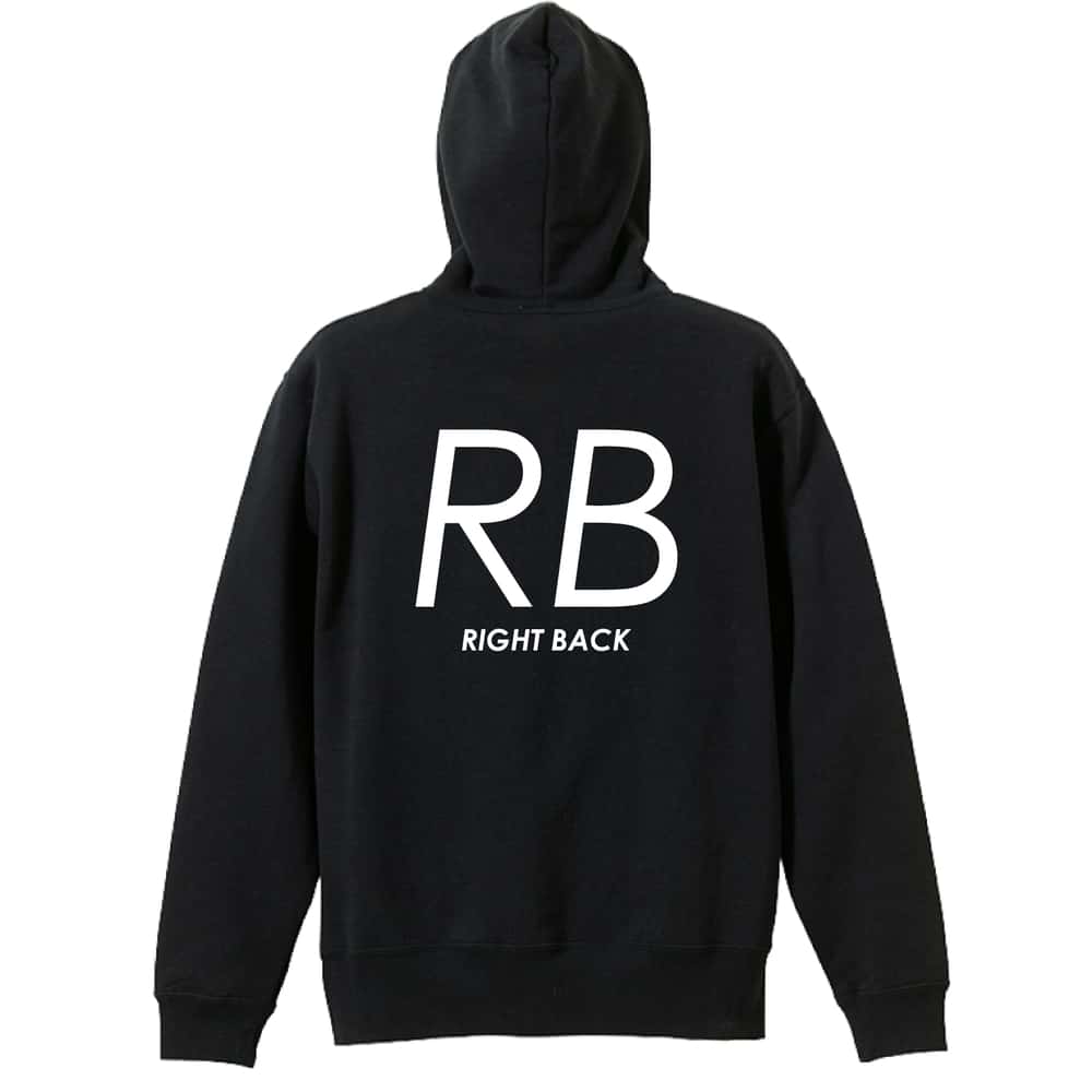 ハンドボール RB RIGHT BACK シンプルポジションロゴ 裏パイルプルオーバーパーカー