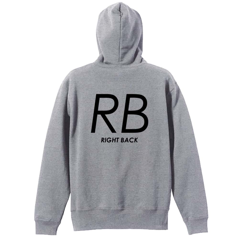 ハンドボール RB RIGHT BACK シンプルポジションロゴ 裏パイルジップパーカー