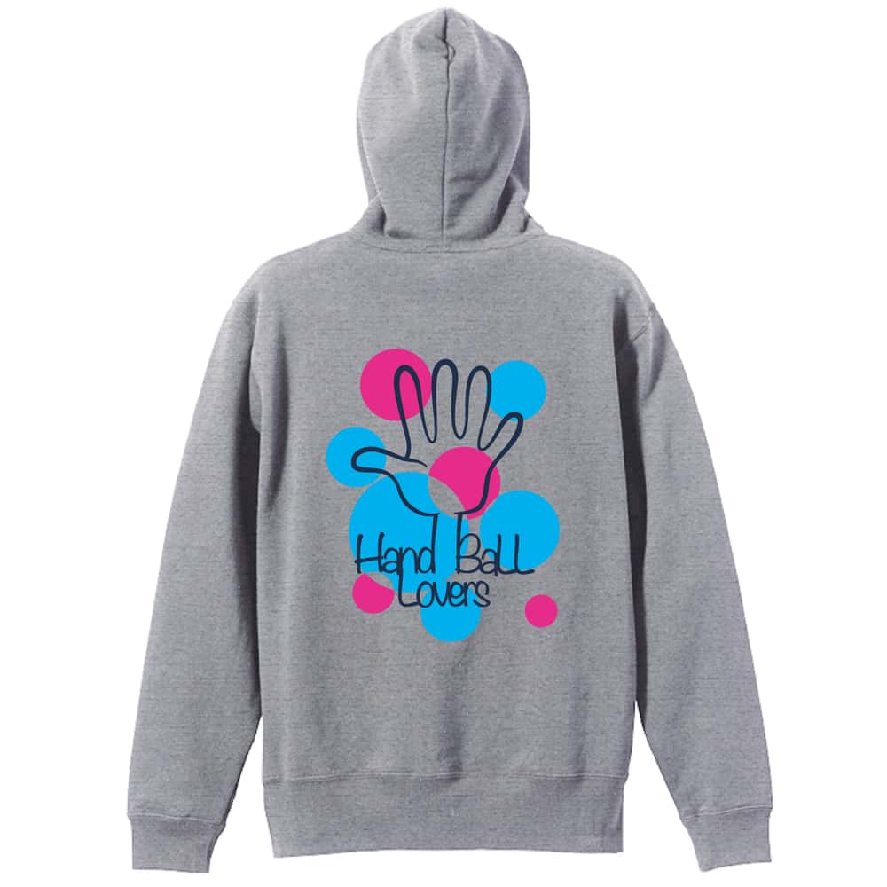 ハンドボール ポップなドット柄 Handball Lovers 裏パイルジップパーカー