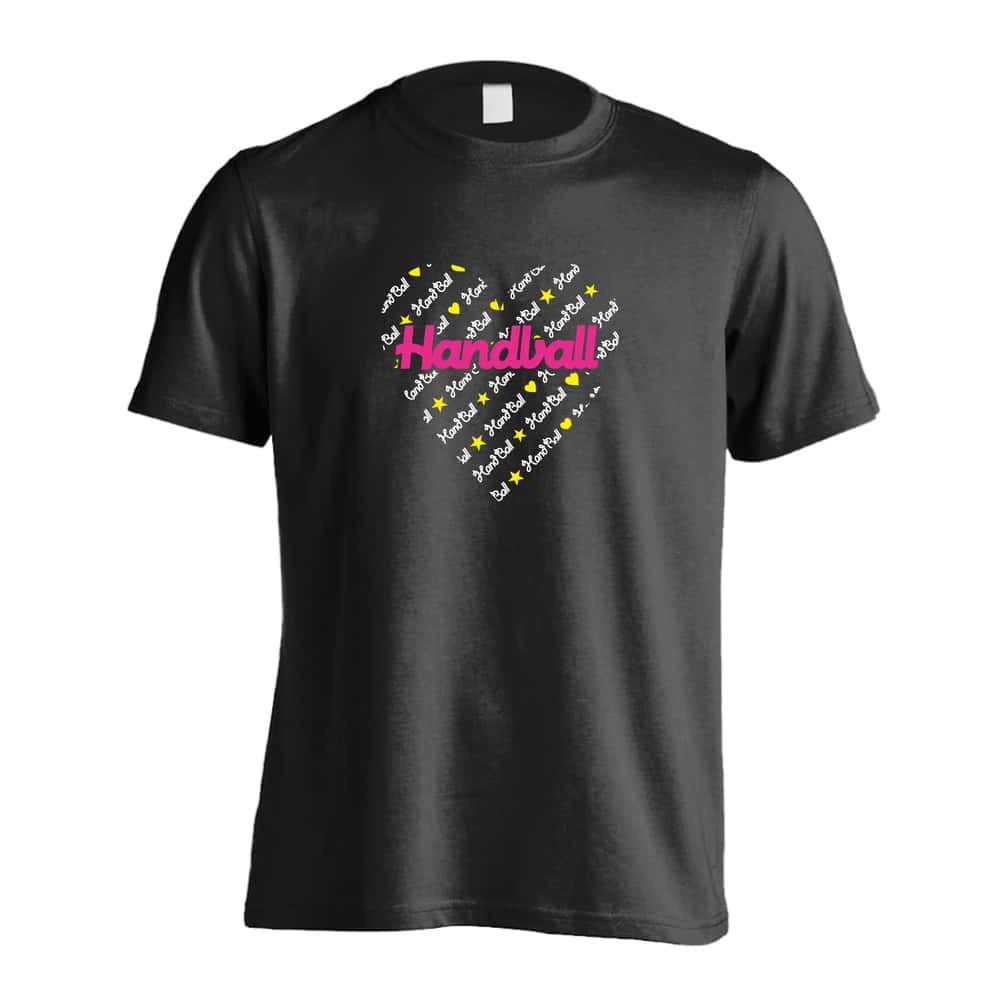 ハンドボール ロック風ハートの Handball 吸水速乾ドライTシャツ