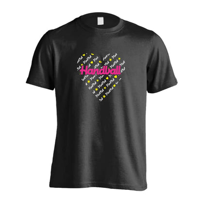 ハンドボール ロック風ハートの Handball 吸水速乾ドライTシャツ
