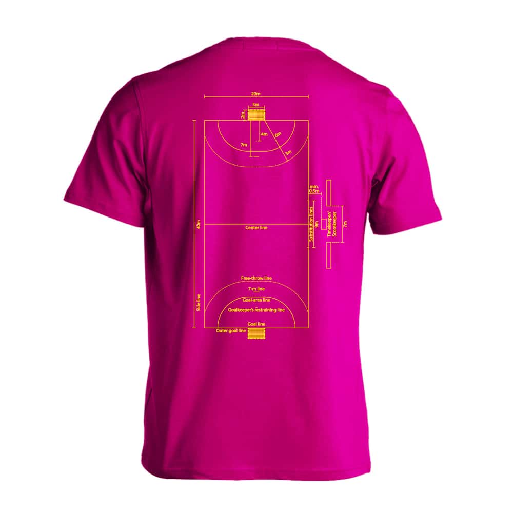 ハンドボール ハンドボールコート ディメンションダイアグラム 吸水速乾ドライTシャツ