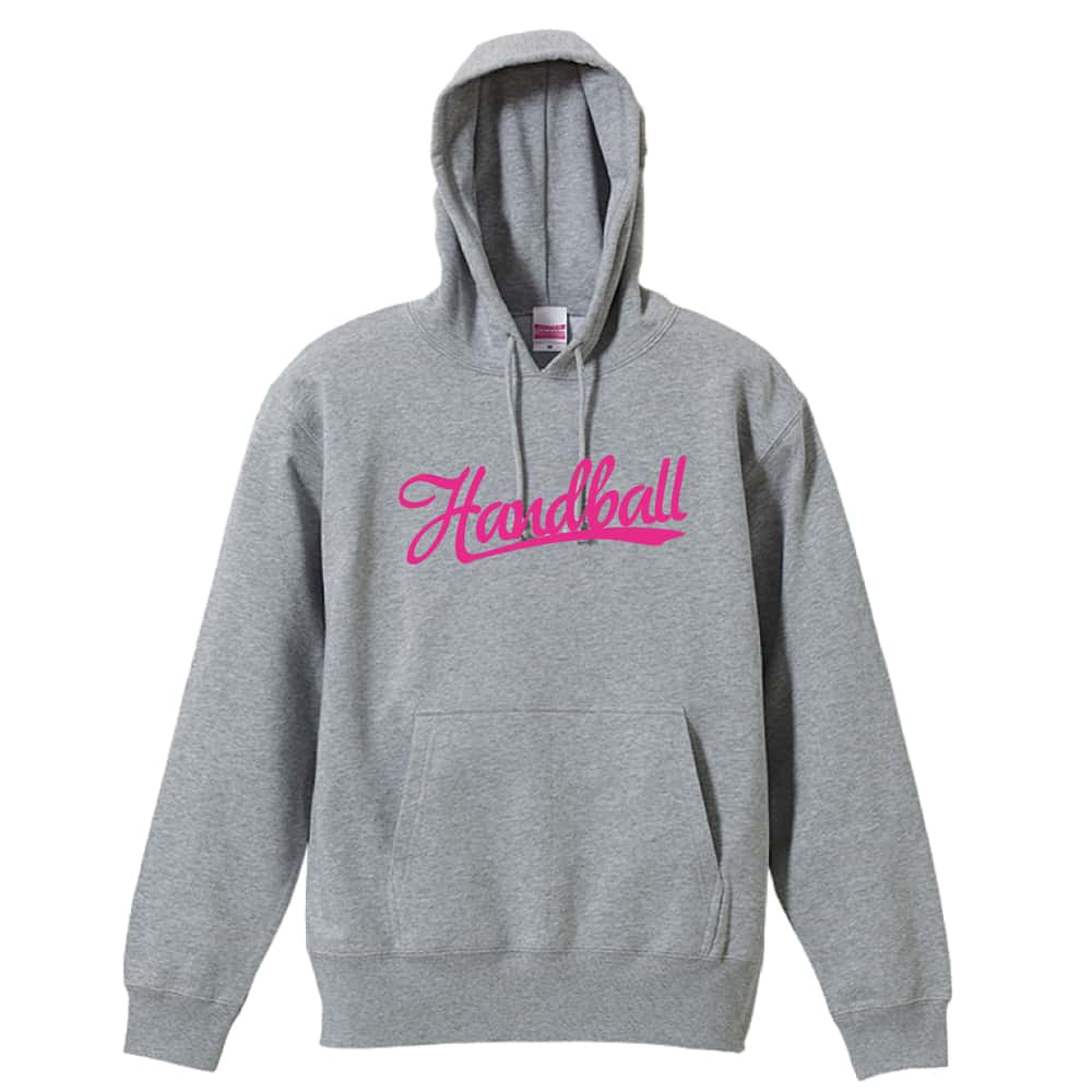 ハンドボール ベースボールロゴ風 Handball 裏パイルプルオーバーパーカー