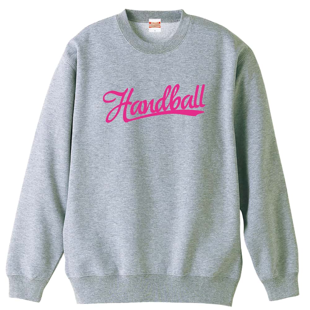 ハンドボール ベースボールロゴ風 Handball 裏パイルスウェットトレーナー