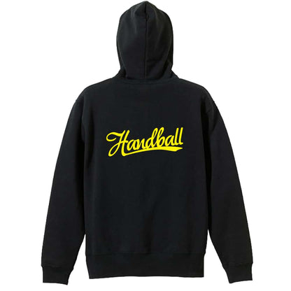 ハンドボール ベースボールロゴ風 Handball 裏パイルジップパーカー
