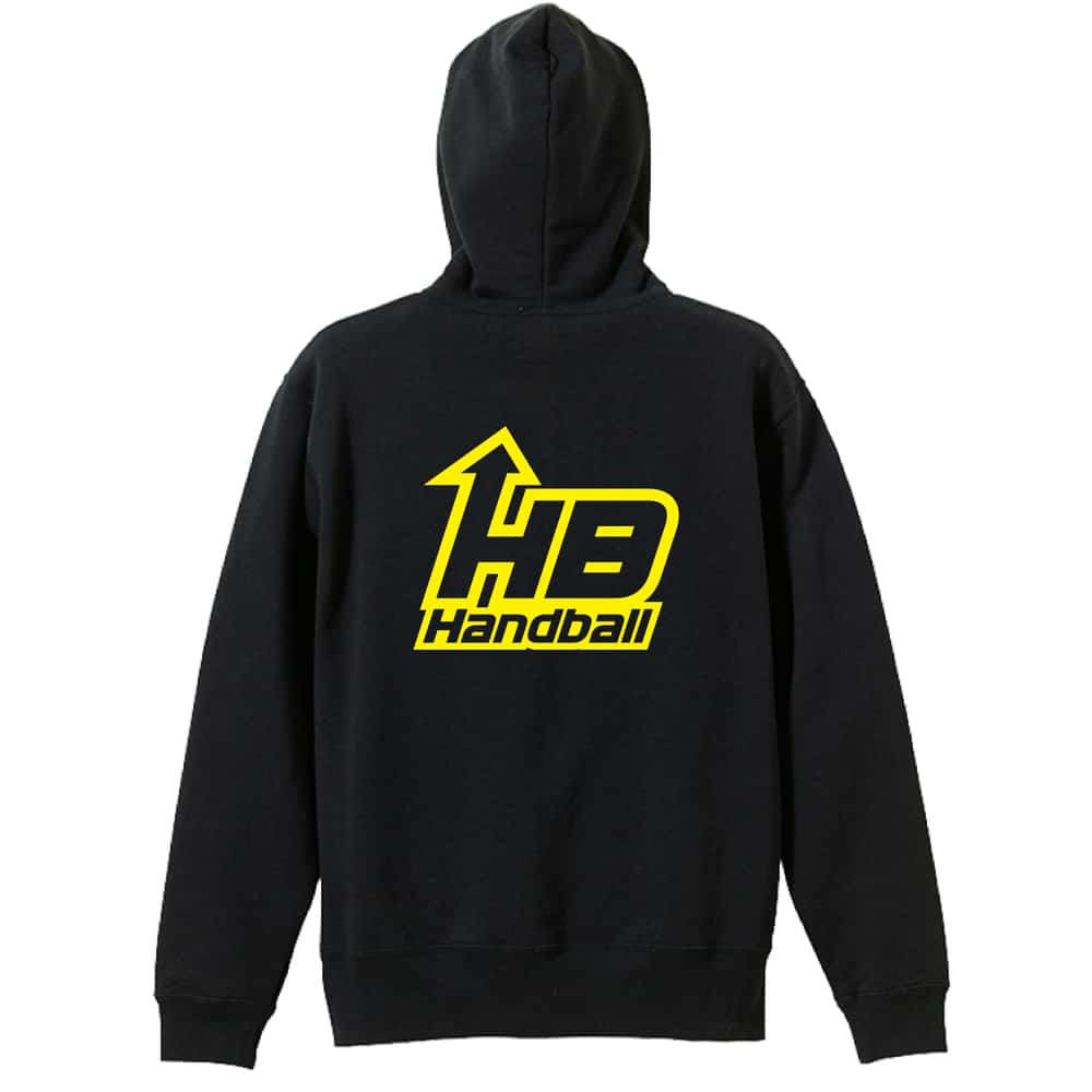 ハンドボール アローロゴデザイン HB Handball 裏パイルジップパーカー