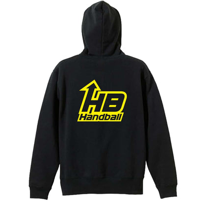 ハンドボール アローロゴデザイン HB Handball 裏パイルジップパーカー