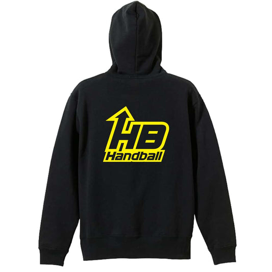 ハンドボール アローロゴデザイン HB Handball 裏パイルジップパーカー