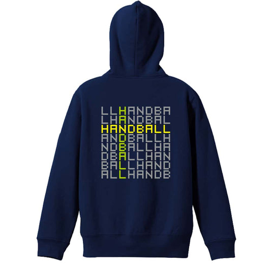 ハンドボール デジタルテキストな HANDBALL 裏パイルプルオーバーパーカー