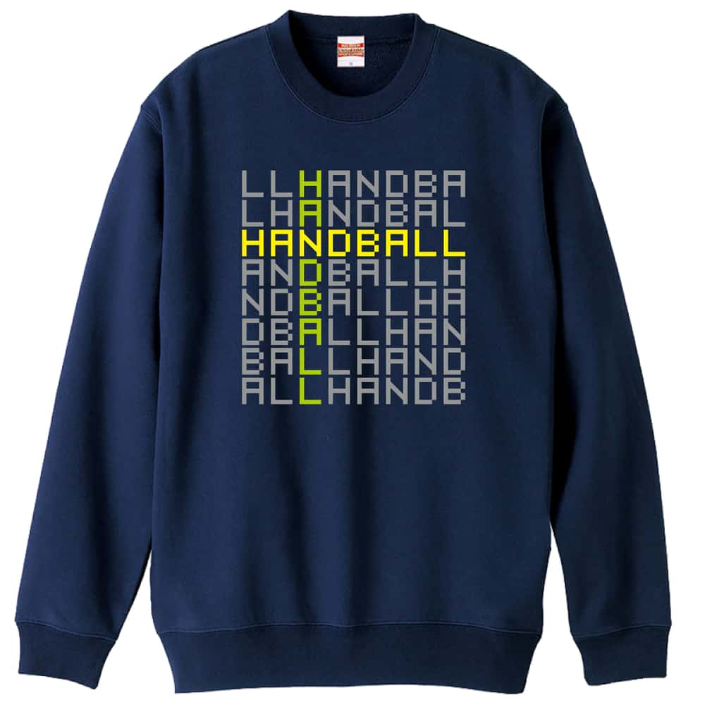 ハンドボール デジタルテキストな HANDBALL 裏パイルスウェットトレーナー
