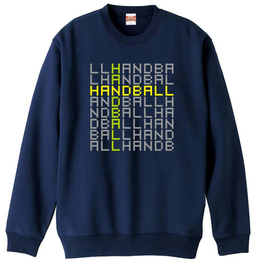 ハンドボール デジタルテキストな HANDBALL 裏パイルスウェットトレーナー