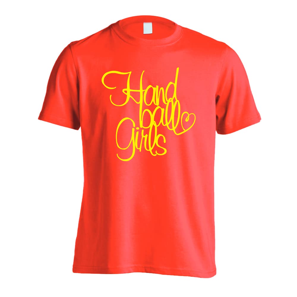 ハンドボール 手描きの Handball Girls 吸水速乾ドライTシャツ