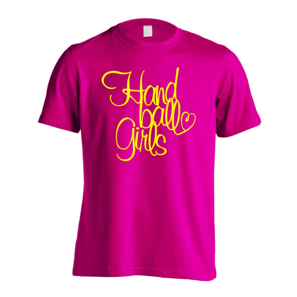 ハンドボール 手描きの Handball Girls 吸水速乾ドライTシャツ