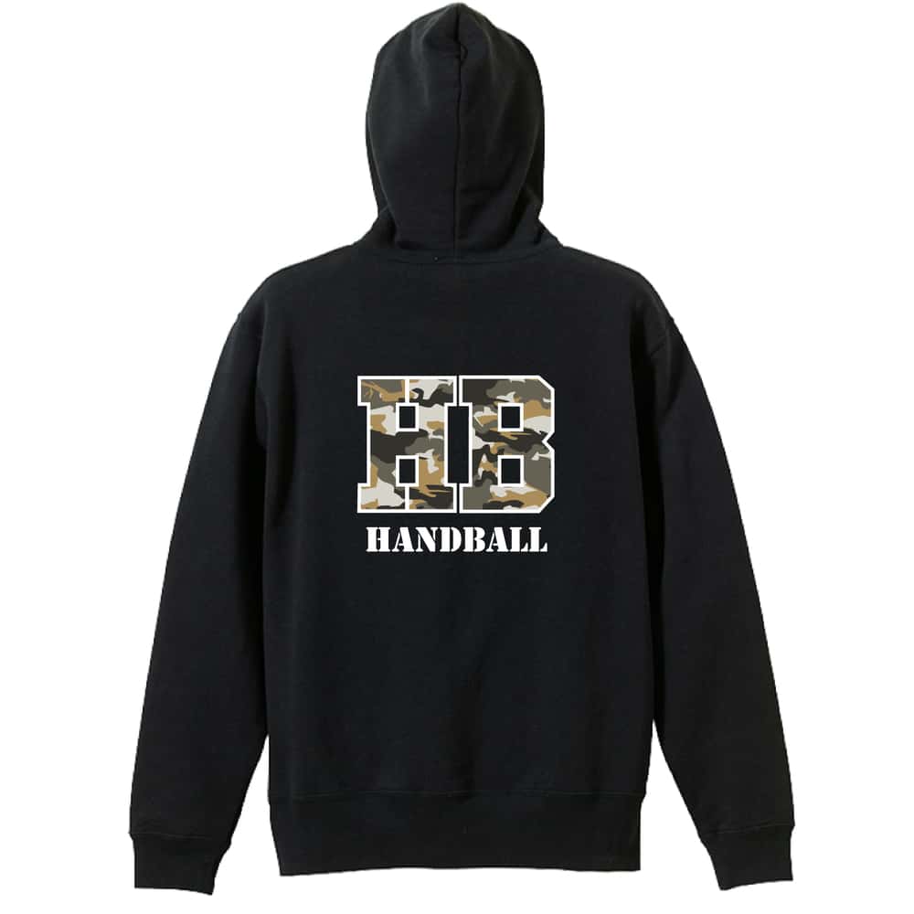 ハンドボール ミリタリー風 Handball 裏パイルジップパーカー