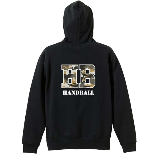 ハンドボール ミリタリー風 Handball 裏パイルジップパーカー