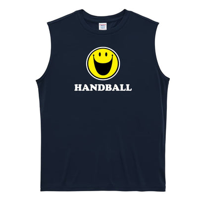 ハンドボール シンプルスマイリーフェイス HANDBALL リサイクルポリエステル ノースリーブシャツ