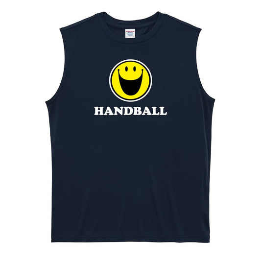 ハンドボール シンプルスマイリーフェイス HANDBALL リサイクルポリエステル ノースリーブシャツ