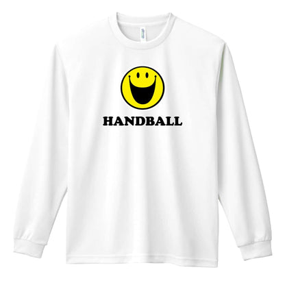ハンドボール シンプルスマイリーフェイス HANDBALL 吸水速乾ドライロングTシャツ