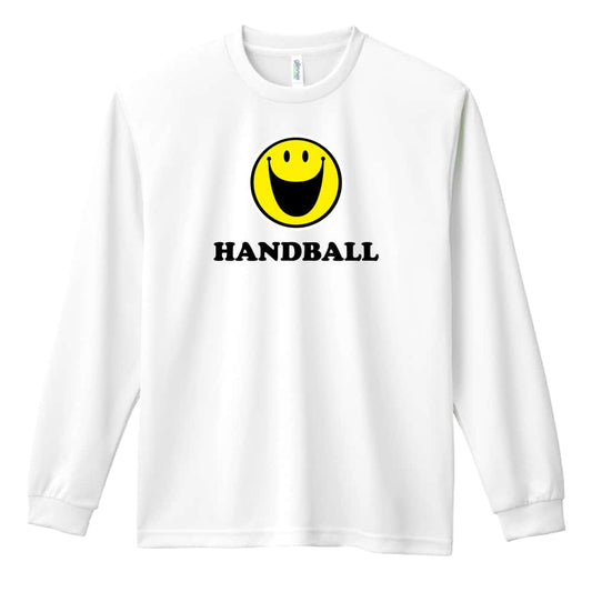 ハンドボール シンプルスマイリーフェイス HANDBALL 吸水速乾ドライロングTシャツ