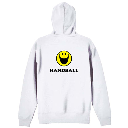 ハンドボール シンプルスマイリーフェイス HANDBALL 裏パイルジップパーカー