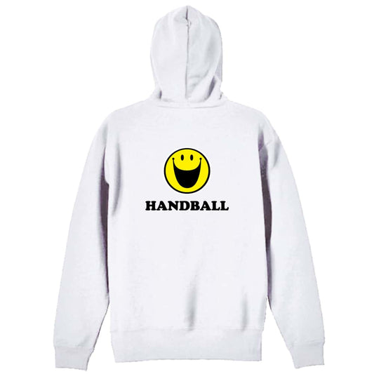 ハンドボール シンプルスマイリーフェイス HANDBALL 裏パイルジップパーカー