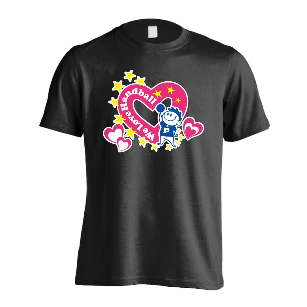 ハンドボール キュートなハートデザインのHandball 吸水速乾ドライTシャツ