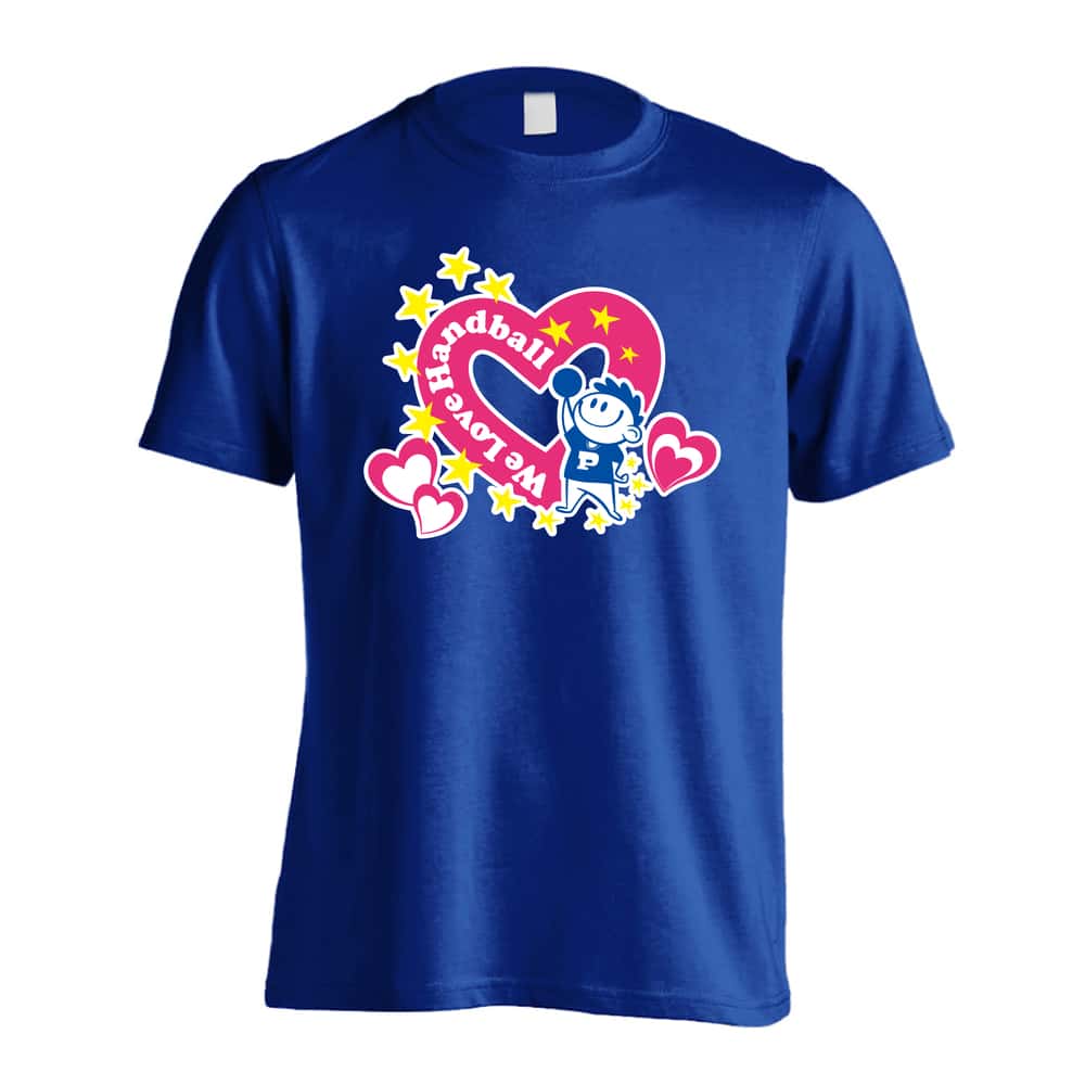 ハンドボール キュートなハートデザインのHandball 吸水速乾ドライTシャツ