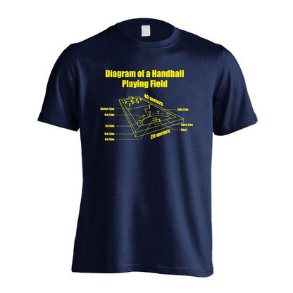 ハンドボール ハンドボールコート 立体図デザイン 吸水速乾ドライTシャツ