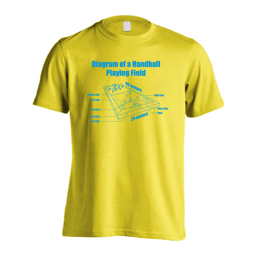 ハンドボール ハンドボールコート 立体図デザイン 吸水速乾ドライTシャツ