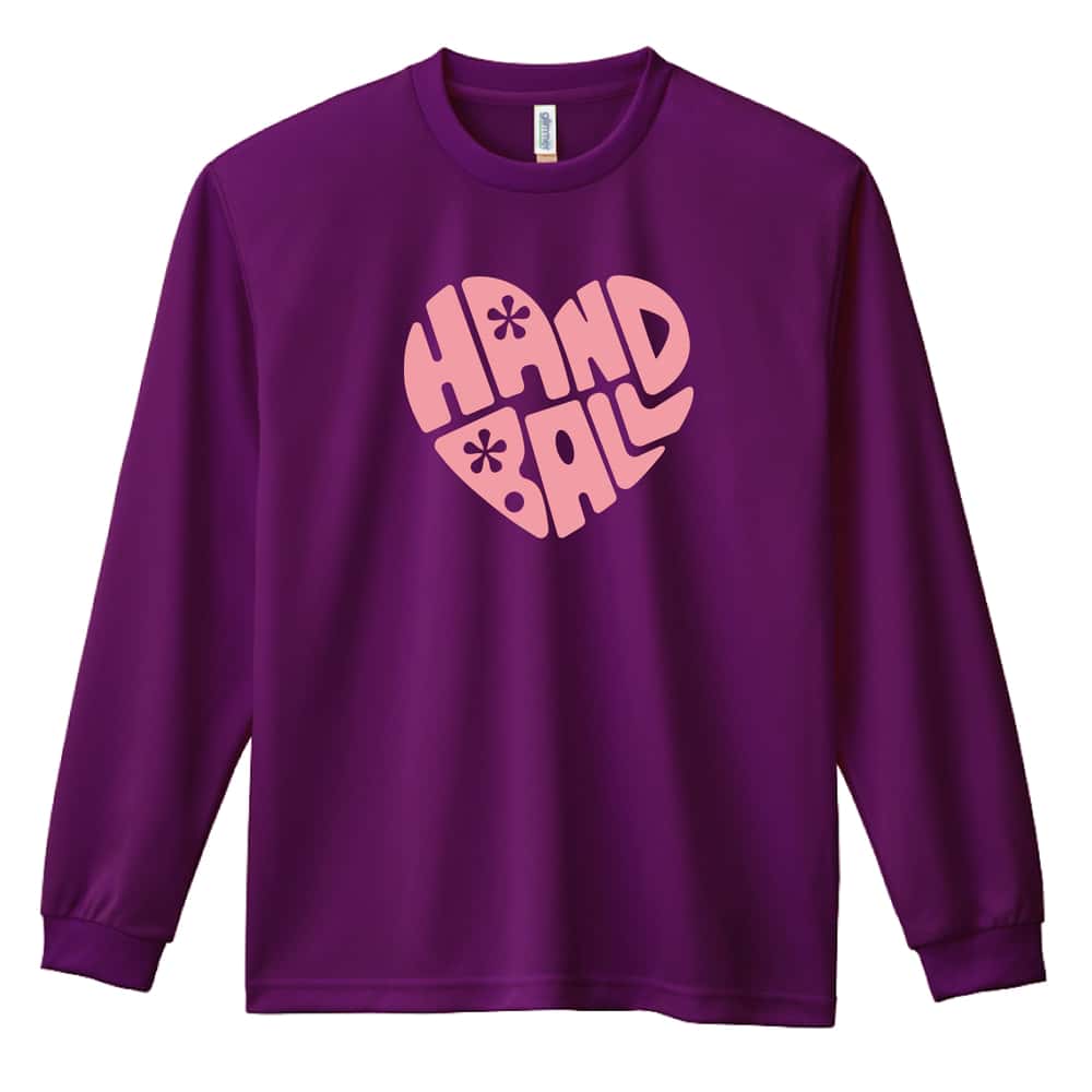 ハンドボール ハートのカタチの HANDBALL 吸水速乾ドライロングTシャツ