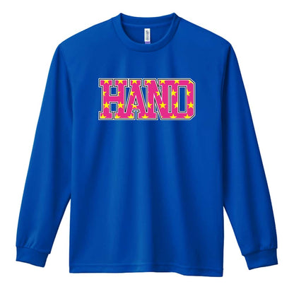 ハンドボール アメリカンテイストな HAND 吸水速乾ドライロングTシャツ