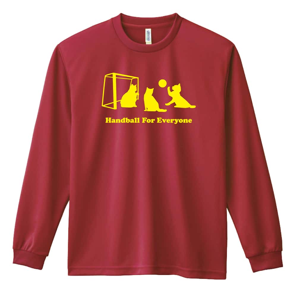 ハンドボール ネコたちのハンドボール 吸水速乾ドライロングTシャツ