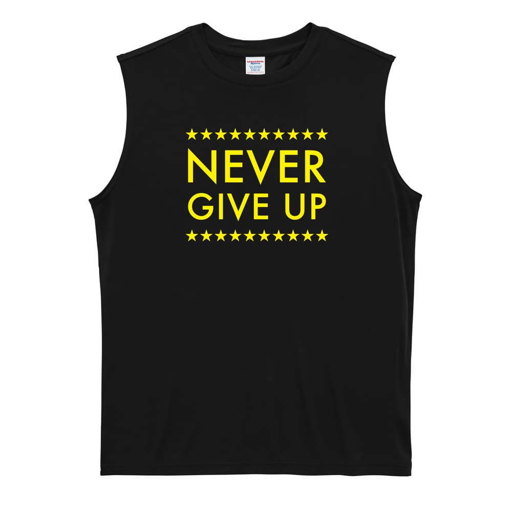ハンドボール NEVER GIVE UP スターデザイン リサイクルポリエステル ノースリーブシャツ