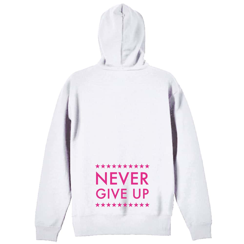 ハンドボール NEVER GIVE UP スターデザイン 裏パイルジップパーカー