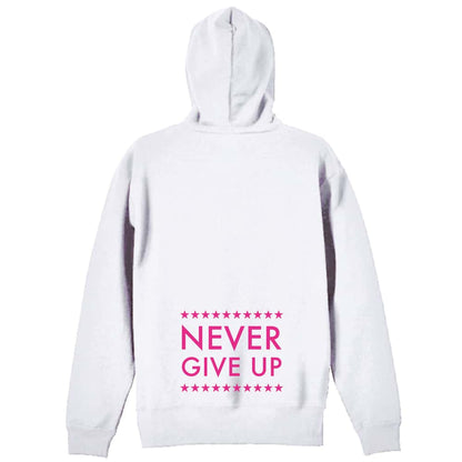 ハンドボール NEVER GIVE UP スターデザイン 裏パイルジップパーカー