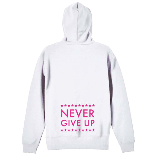 ハンドボール NEVER GIVE UP スターデザイン 裏パイルジップパーカー