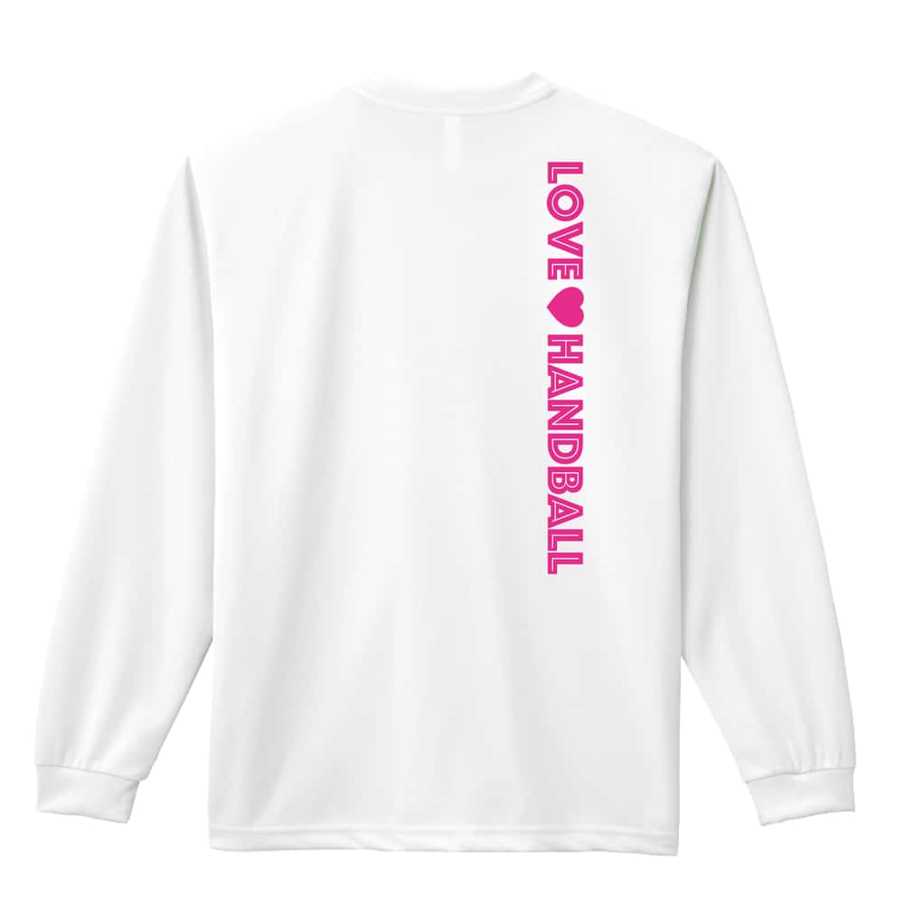 ハンドボール LOVE HANDBALL デコ文字デザイン 吸水速乾ドライロングTシャツ