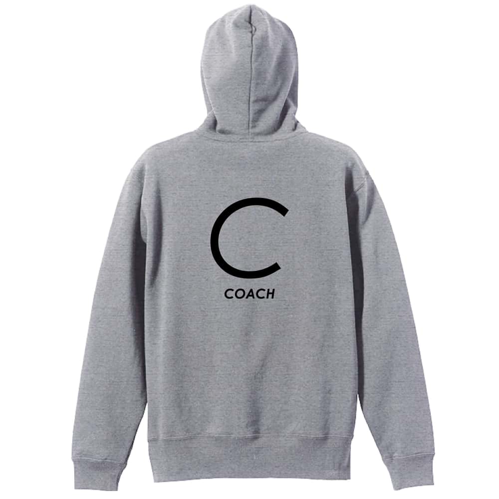 ハンドボール C COACH シンプルポジションデザイン 裏パイルジップパーカー