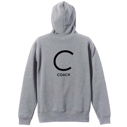 ハンドボール C COACH シンプルポジションデザイン 裏パイルジップパーカー
