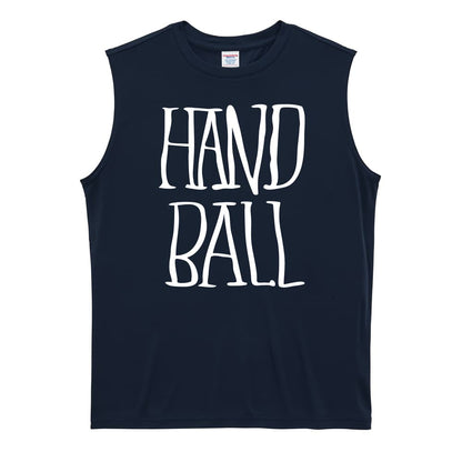 ハンドボール 手描きの縦長 HANDBALL リサイクルポリエステル ノースリーブシャツ