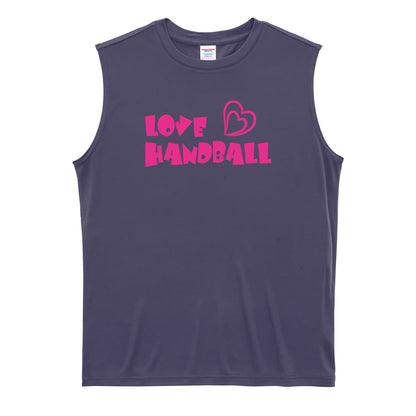 ハンドボール LOVE HANDBALL カートゥーンロゴ リサイクルポリエステル ノースリーブシャツ