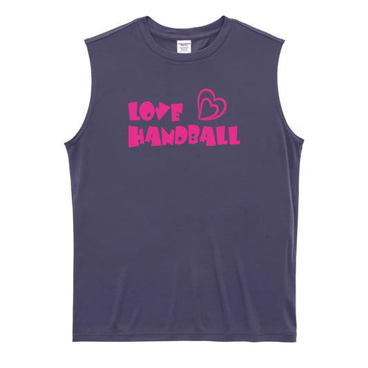 ハンドボール LOVE HANDBALL カートゥーンロゴ リサイクルポリエステル ノースリーブシャツ