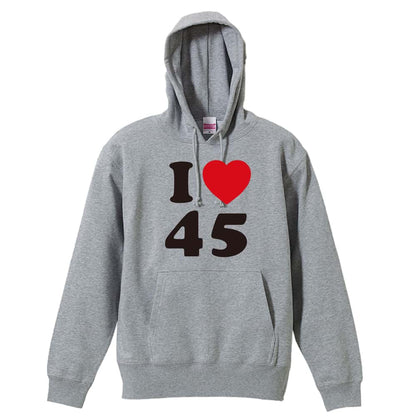 ハンドボール I LOVE 45 裏パイルプルオーバーパーカー